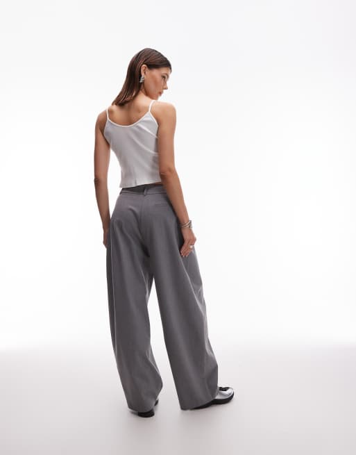 ASOS DESIGN tailored cocoon leg trouser in grey melange, 5 of 5