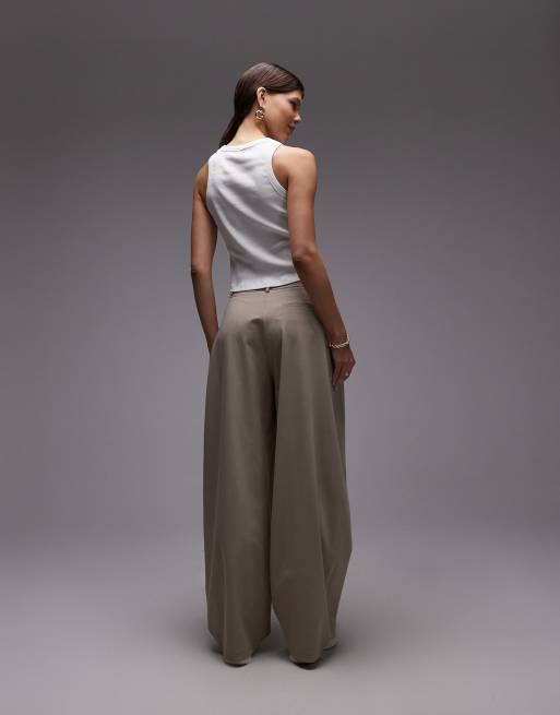 ASOS DESIGN tailored cocoon leg trouser in neutral, 5 of 5