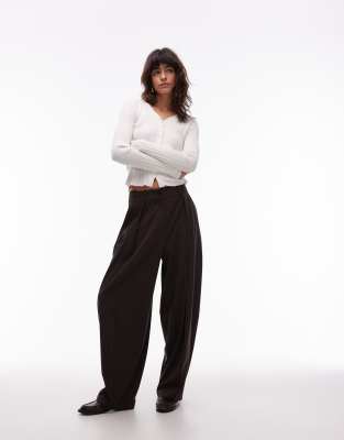 Asos Design Tailored Cocoon Pants In Brown