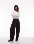 [ASOS DESIGN] ASOS DESIGN tailored cocoon pants in chocolate-Brown 10 Chocolate