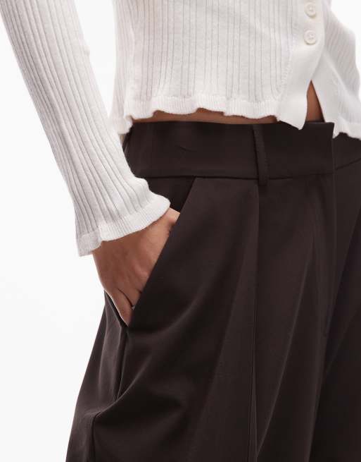 ASOS DESIGN tailored cocoon pants in chocolate