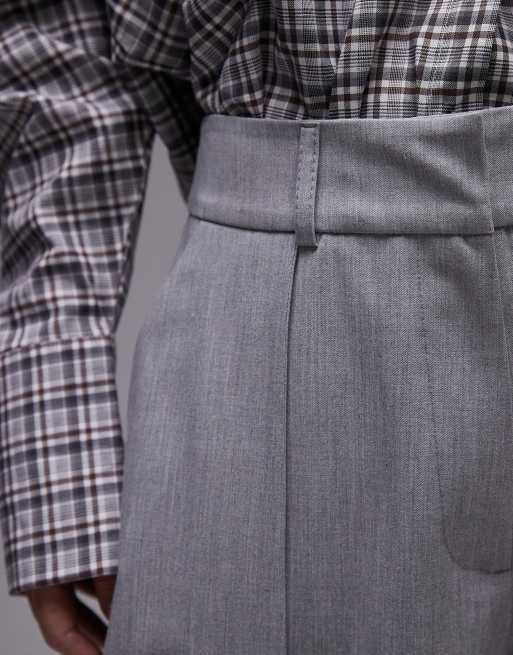 ASOS DESIGN tailored cocoon pants in light gray