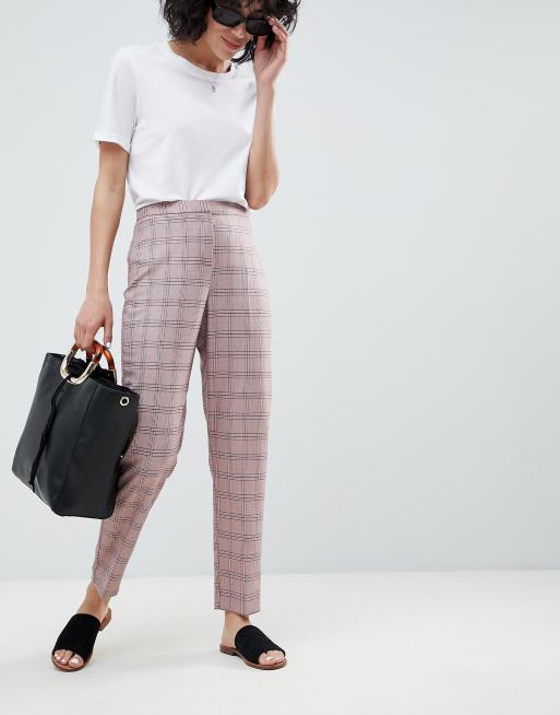 ASOS DESIGN tailored colored check slim pants