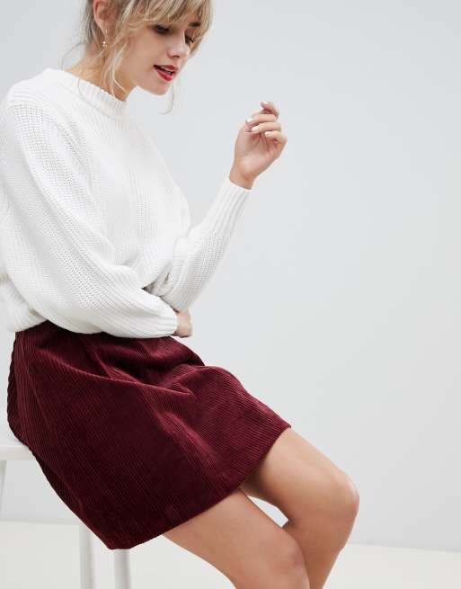 Burgundy shop skirt asos