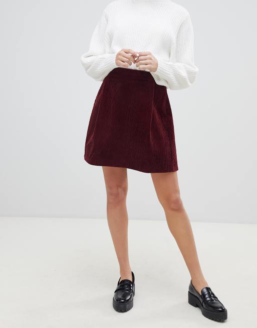 Burgundy skirt outlet asos