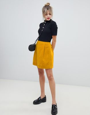 mustard bodycon skirt