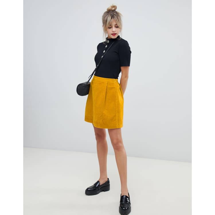 Jupe velours moutarde clearance