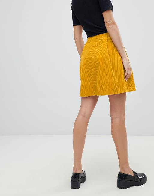 Mustard cord shop skirt uk