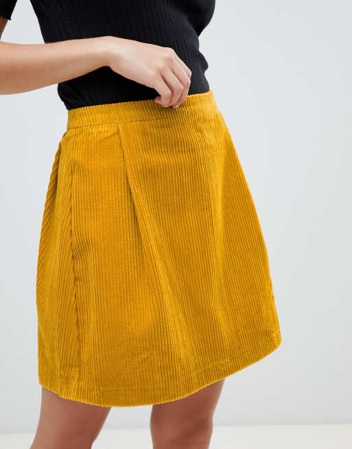 Jupe velours jaune clearance moutarde