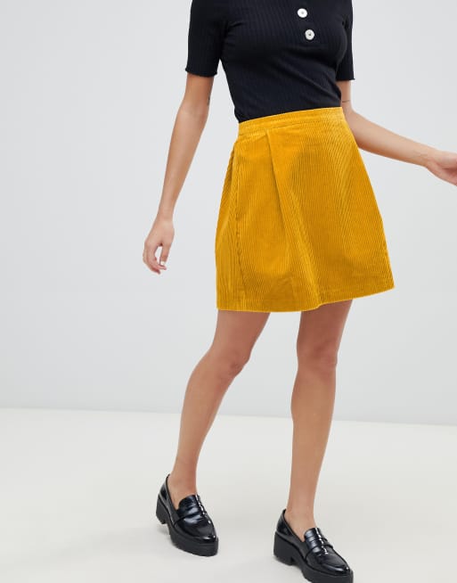 Mustard corduroy shop mini skirt