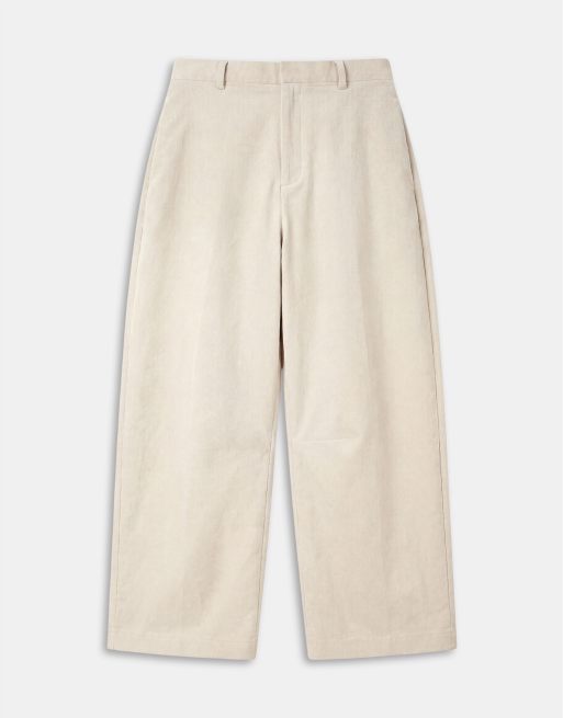 ASOS DESIGN tailored corduroy barrel leg pants in ecru, 7 of 7