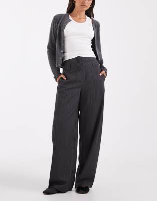 Asos Design Tailored Corset Waist Barrel Pants In Gray