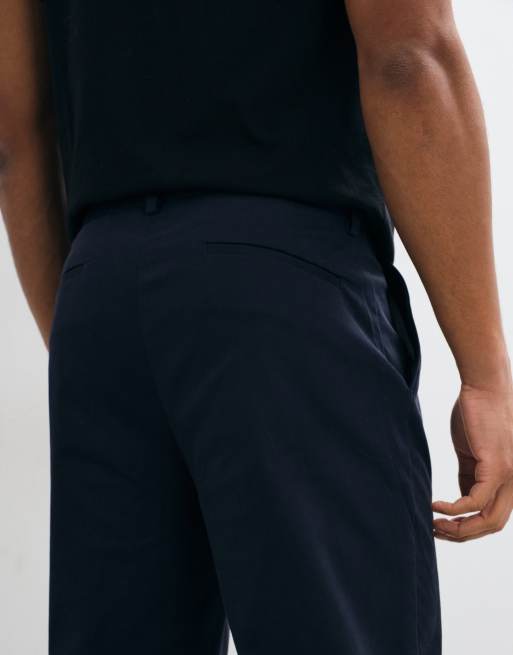ASOS DESIGN tailored cotton rich tapered chino pants in navy, 3 of 5