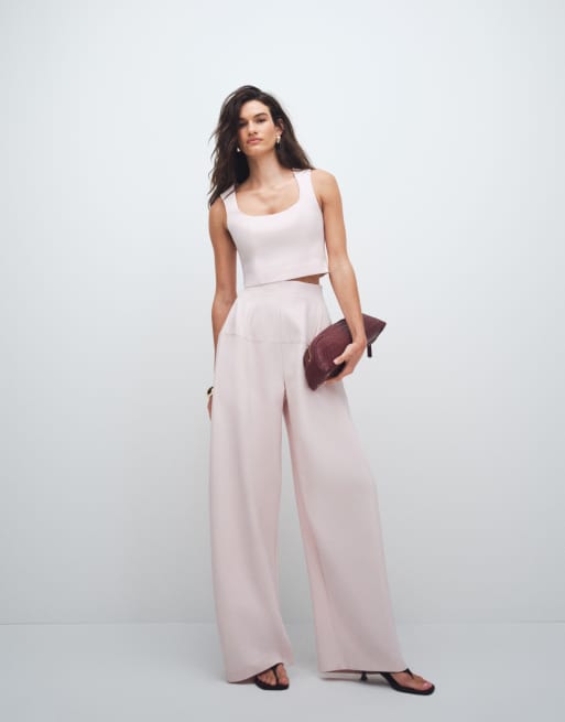 ASOS DESIGN tailored crop top in pink, 4 of 11