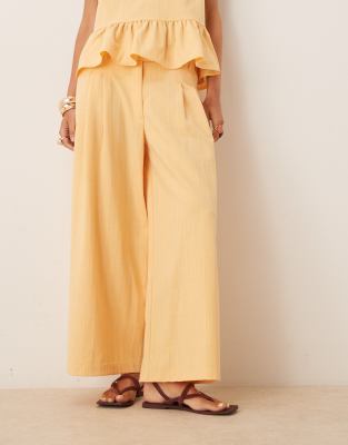 Asos Design Tailored Cropped Wide Leg Pants With Seam Detail