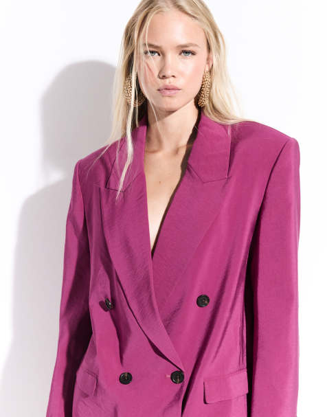 ASOS DESIGN Tailored db soft suit blazer in purple - view 1