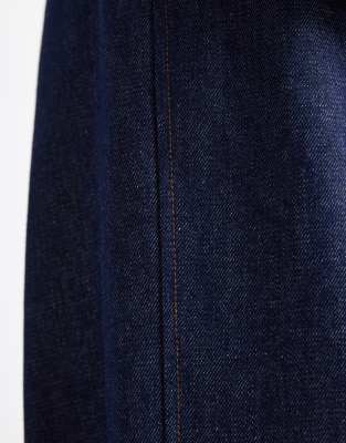 Asos Design Tailored Denim Wide Leg Pants In Blue