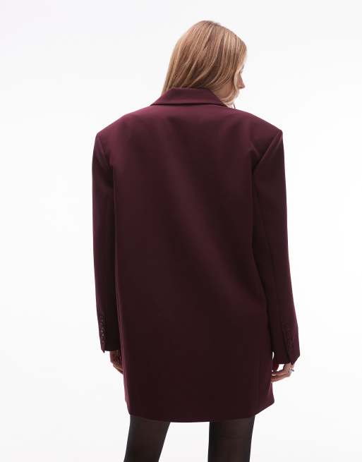 ASOS DESIGN tailored double breasted blazer dress in plum