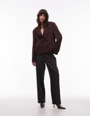 Asos Design Tailored Double Breasted Boxy Blazer In Purple