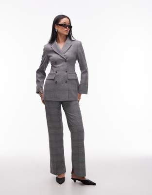 Asos Design Tailored Double Breasted Relaxed Blazer Suit In Animal Print