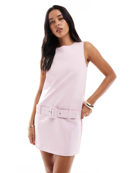 ASOS DESIGN tailored drop waist belted shift dress - view 1