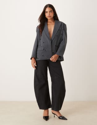Asos Design Tailored Embellished Oversized Blazer In Black