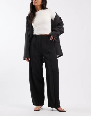 Asos Design Tailored Extreme Cocoon Pintuck Pants In Black