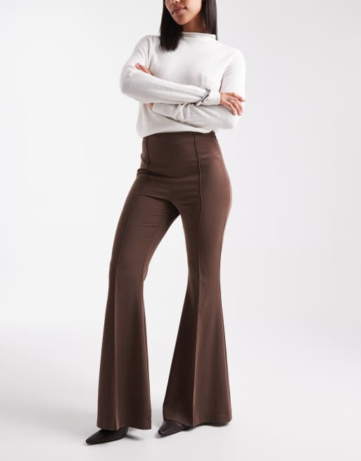 ASOS DESIGN tailored extreme flare pants in taupe - part of a set