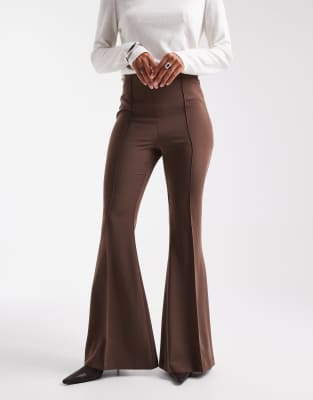 Asos Design Tailored Extreme Flare Pants In Brown