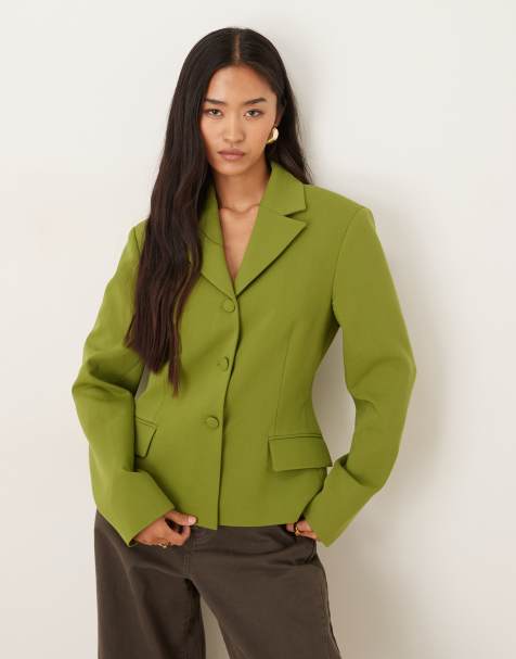ASOS DESIGN tailored fitted blazer in green - view 1