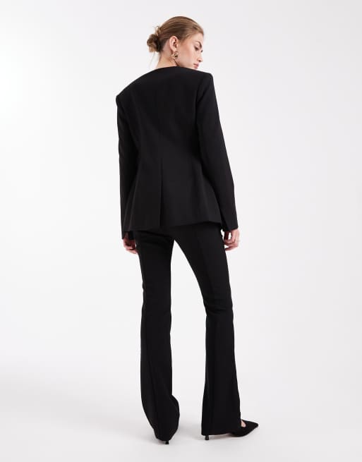 ASOS DESIGN tailored flare pants in black, 3 of 4