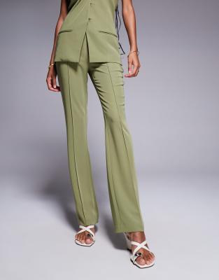 Asos Design Tailored Flare Pants In Green