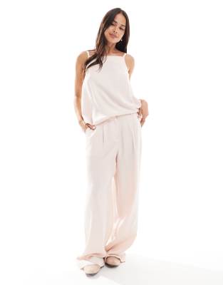 ASOS DESIGN tailored floral cami top with cowl back detail in floral print & tailored straight leg trousers co-ord - view 1