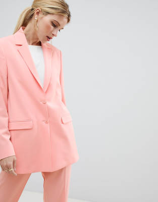 coral trouser suit