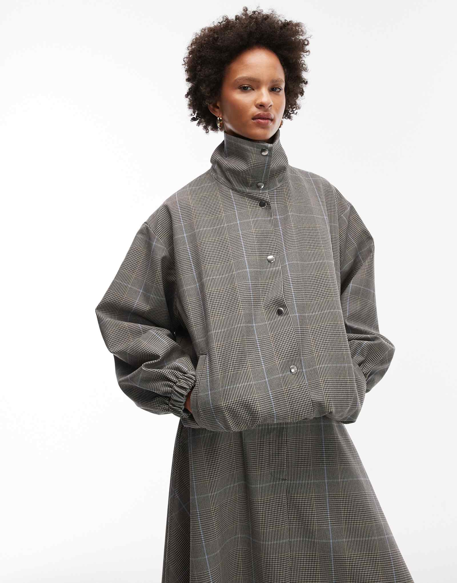 Жакет с воронкообразным вырезом, сшитый по индивидуальному заказу ASOS DESIGN в смешанную клетку