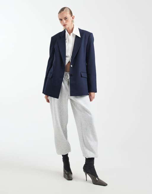 ASOS DESIGN tailored grandad blazer in navy, 2 of 4
