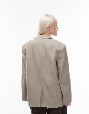 Asos Design Tailored High Break Point Oversized Jacket In Brown
