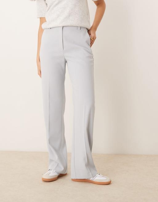 ASOS DESIGN tailored high rise straight leg pants in light blue