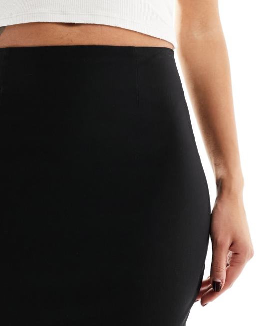 ASOS DESIGN tailored high waist bengaline skirt in black, 5 of 5