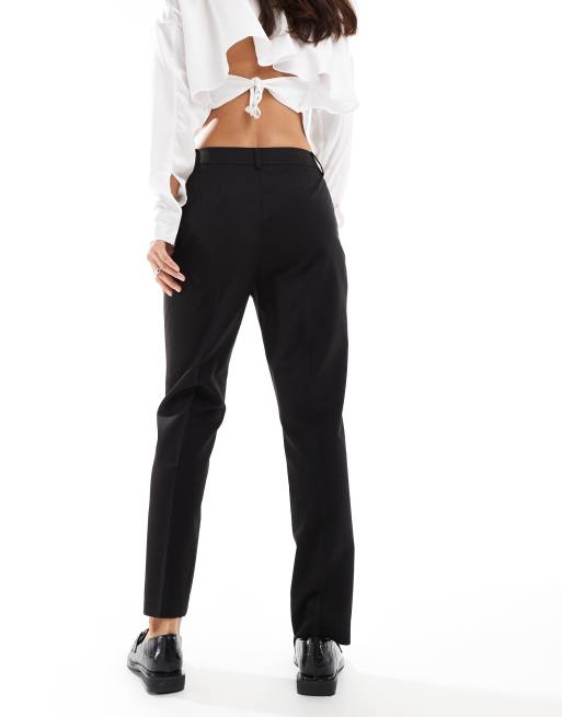 ASOS DESIGN tailored high waist cropped pants in black