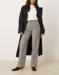 [ASOS DESIGN] ASOS DESIGN tailored high waist pleat detail pants in check-No colour 14 check