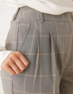 Asos Design Tailored High Waist Pleated Detailing Pants In Multi