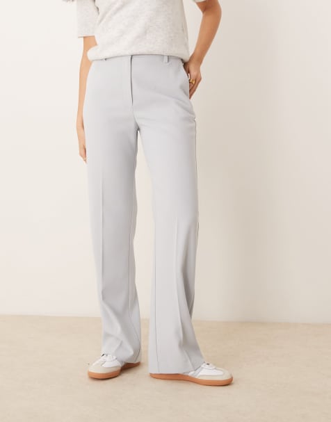 ASOS DESIGN tailored high waist straight leg trousers in light blue - view 1