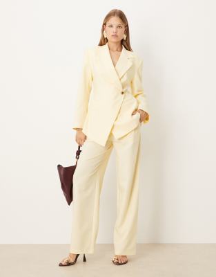 Asos Design Tailored High Waist Suit Pants In Neutral