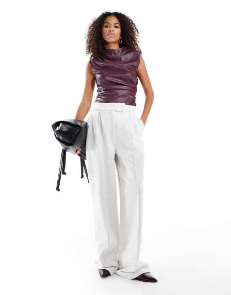 ASOS DESIGN tailored jersey joggers in ice marl - view 1