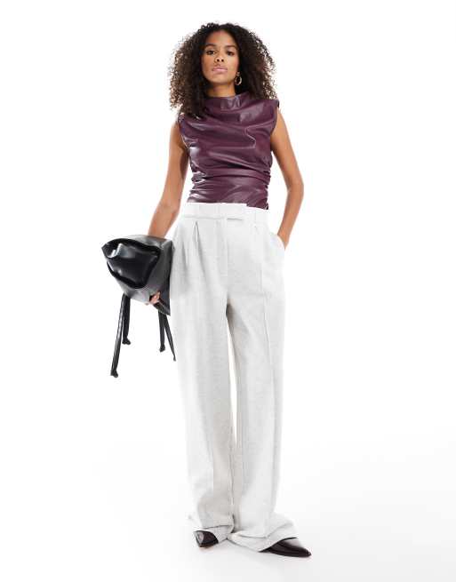 ASOS DESIGN tailored jersey trackies in ice marl
