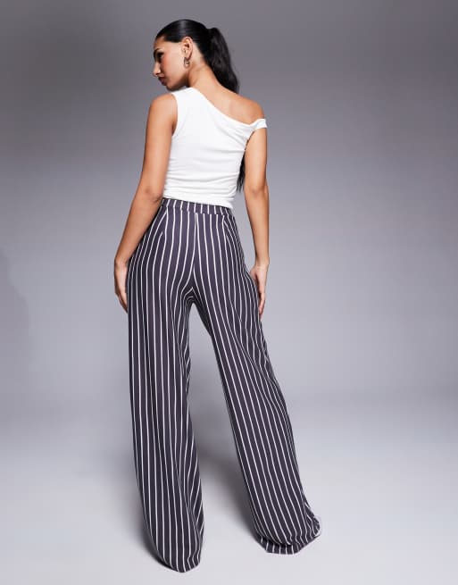 ASOS DESIGN tailored jogger in charcoal and white stripe, 2 of 5