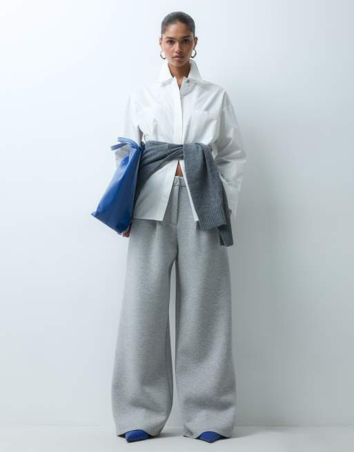 ASOS DESIGN scuba-style fabric co-ord in grey marl, 4 of 5