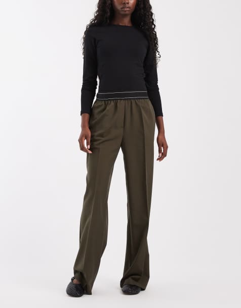 ASOS DESIGN tailored jogger trouser in olive - view 1