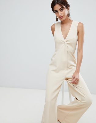 wide leg trouser jumpsuit